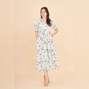 Versa Everywhere Dress with Nursing Zippers in Blue Cornflowers size XXL